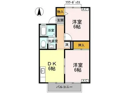 コーポシャルマン(2DK/2階)の間取り写真