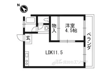 カサボニータ淀(1LDK/1階)の間取り写真