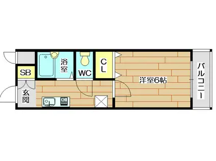 ル・ソレイユ(1K/2階)の間取り写真