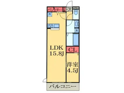 ルミエール神明町(1LDK/3階)の間取り写真