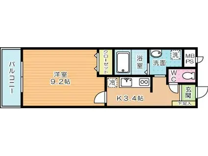 FOREST COURTI(1K/1階)の間取り写真