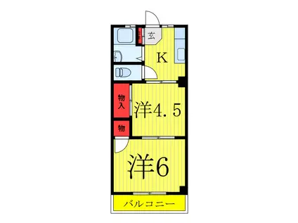 ミユキハイツ(2K/3階)の間取り写真