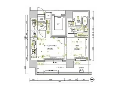 メインステージ両国II(1LDK/12階)の間取り写真
