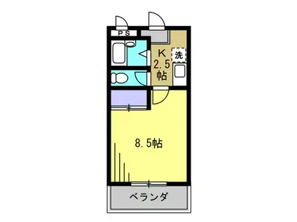 エクセレントホーム(1K/2階)の間取り写真