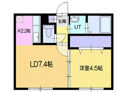 ALIVIO信濃(1LDK/2階)の間取り写真