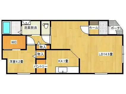 LINK(1LDK/1階)の間取り写真