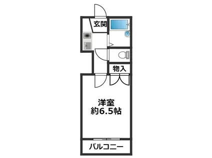 上祇園ヒルズ(1K/2階)の間取り写真