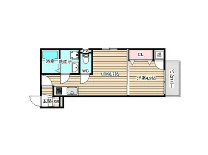 メゾンドF03(1LDK/1階)の間取り写真