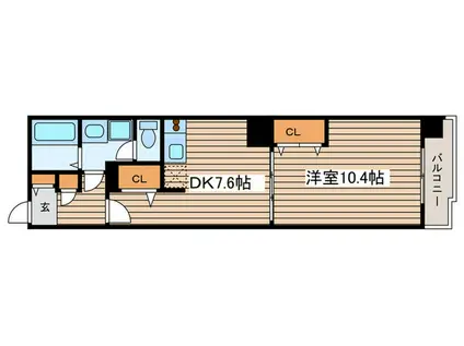 MELLOW葵(1DK/4階)の間取り写真