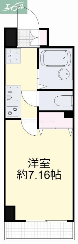 ジュネス医大東(1K/6階)の間取り写真