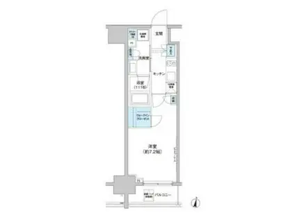 パークキューブ西新宿(1K/13階)の間取り写真