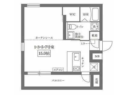 SIGNYAKUMO(ワンルーム/4階)の間取り写真