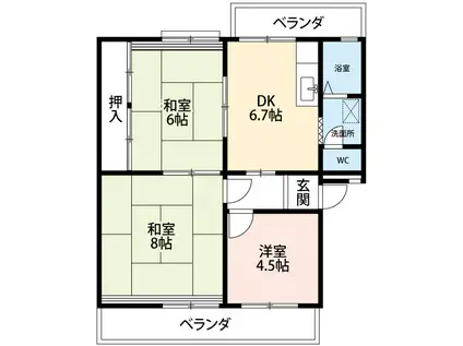 サンシャイン緑丘(3DK/3階)の間取り写真