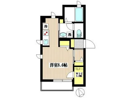 ビルネ(ワンルーム/2階)の間取り写真