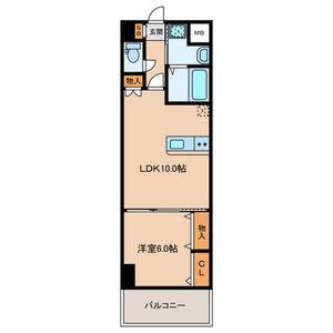 白島城北東亜ビル(1LDK/15階)の間取り写真
