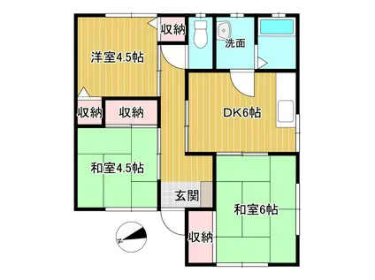 副田ハイツ(3DK/1階)の間取り写真