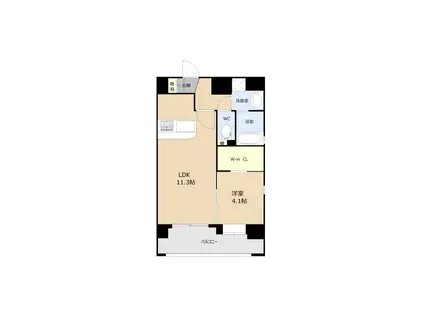 グラン シエル上熊本(1LDK/9階)の間取り写真