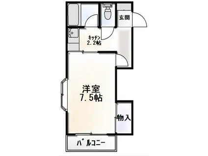 セゾンT(1K/2階)の間取り写真