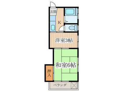 小金井グリーンハイツ(2K/2階)の間取り写真