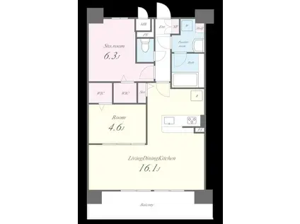 アウトフィールド海老江(2LDK/7階)の間取り写真