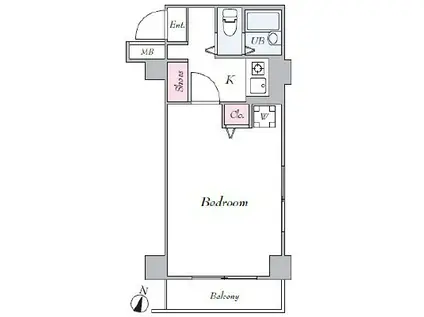 ホーユウコンフォルト岸谷(1K/3階)の間取り写真