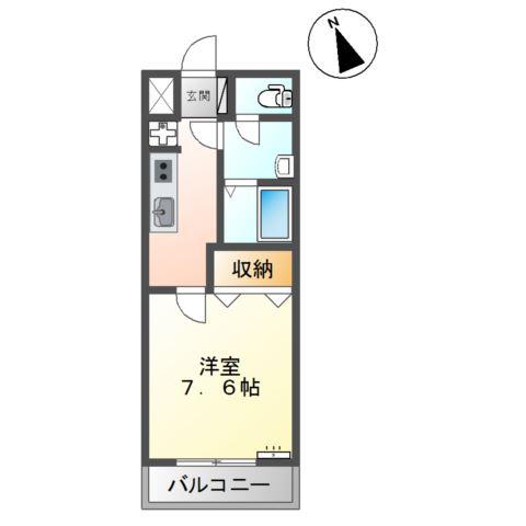 サンライズK(1K/2階)の間取り写真