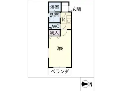 コンフォート城山(1K/3階)の間取り写真