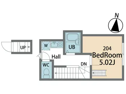 MOCA(1K/2階)の間取り写真