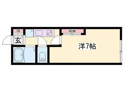 BELL COCO(1K/2階)の間取り写真