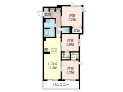 FELICIA GARDEN(3LDK/3階)の間取り写真