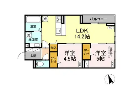 D-PRECIOUS武蔵野(2LDK/3階)の間取り写真