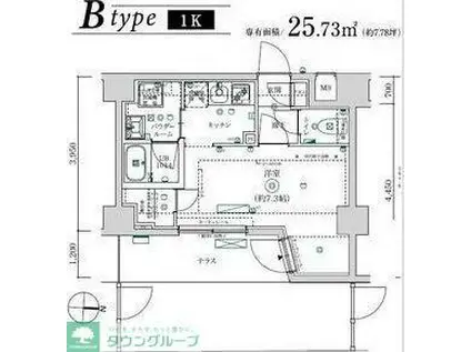 MAXIV武蔵新城TRE(1K/2階)の間取り写真