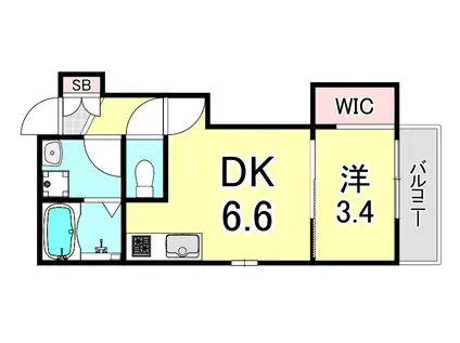S-FLATさくら夙川(1DK/3階)の間取り写真