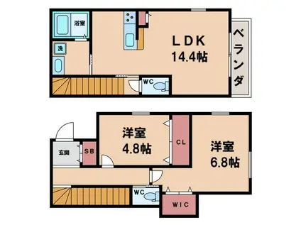 グランぶどうの木(2LDK/1階)の間取り写真