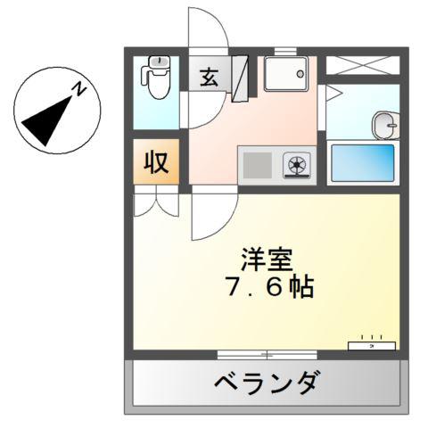 コーポリヴィエール39(1K/2階)の間取り写真