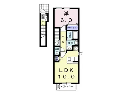 グロリアスヴェルデ本町(1LDK/2階)の間取り写真