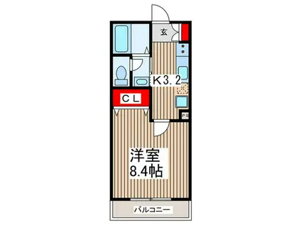 ルーチェM(1K/1階)の間取り写真