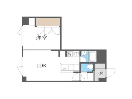 シャトーブラン59(1LDK/4階)の間取り写真