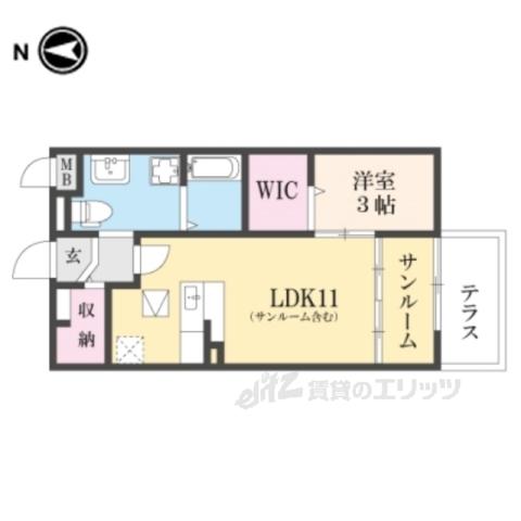 レジィデンス たなべK(1LDK/1階)の間取り写真