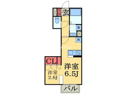 サンコート稲毛海岸(1DK/1階)の間取り写真