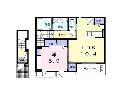 アイスパッセルA(1LDK/2階)の間取り写真