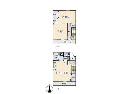 メゾネット椿(2LDK/1階)の間取り写真