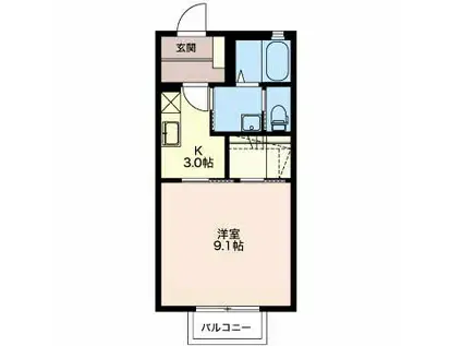 SH・サンライズ ヴィラ(1K/1階)の間取り写真