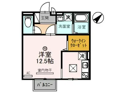 エスポワールTAYA(ワンルーム/1階)の間取り写真