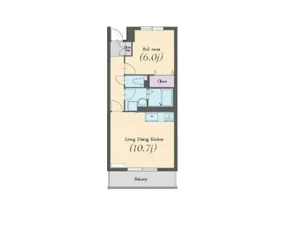 アルエット湘南(1LDK/1階)の間取り写真