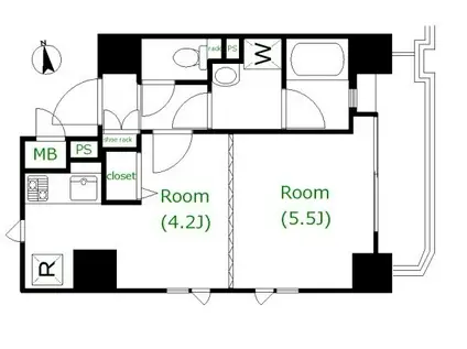 アデッソ大森(1DK/6階)の間取り写真