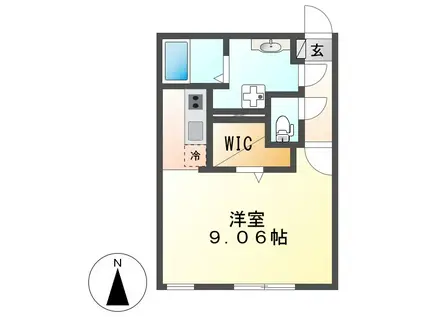 BRANCHE浄心(ワンルーム/2階)の間取り写真