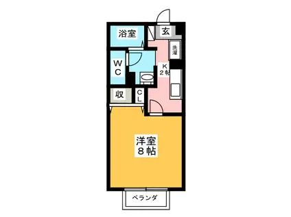 アネックスI(1K/1階)の間取り写真