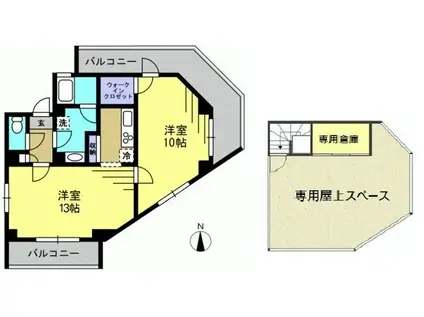 東明山王マンション(1LDK/4階)の間取り写真
