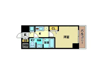 アクアプレイス天王寺II(1K/13階)の間取り写真